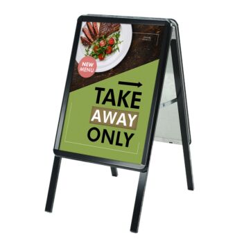 Black A2 A Board sandwich board pavement sign 