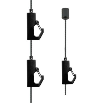 Suspension hook with wire and ceiling fixing