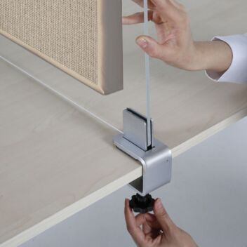 Desk divider clamps