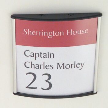 Door nameplate holder - small curved