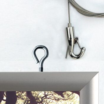 Hanging wire kits for double sided snap frames