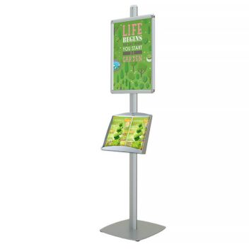 Tall display stands with brochure rack