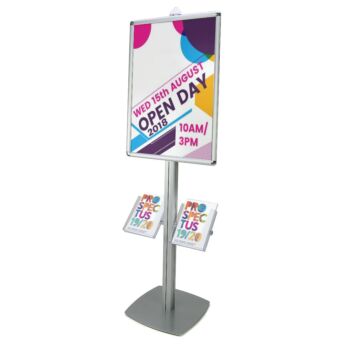 Poster stand A1 with A4 brochure dispensers 