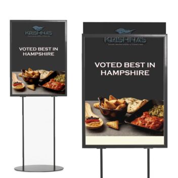 Black poster display stand A2 and A1