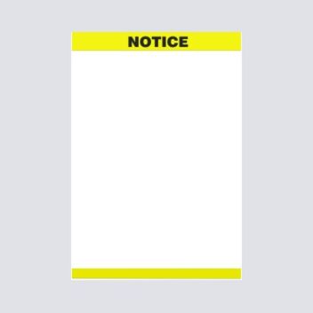 Reusable A4 'Notice' holder with yellow border