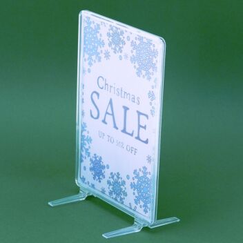 Clear Showcard  POS Frames with Upright support feet