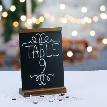 Angled table top chalkboard stand A5 or A4