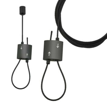 Black wire suspension kits with ceiling fixing