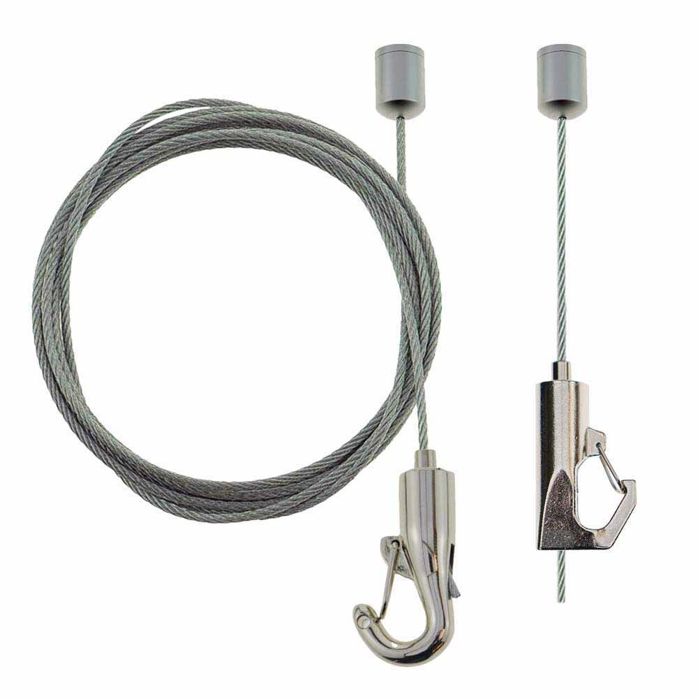 Steel Wire Hanging System Ceiling Clip with Adjustable Snap Hook — Hang and  Display