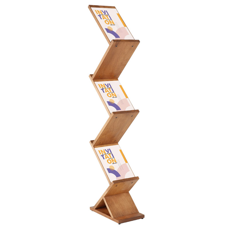 Wooden Zig Zag leaflet display stand